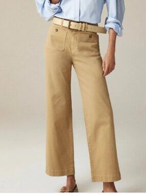 NEW J Crew Women's Sailor Slim Wide Leg Chino Pant Size 36 (22) Khaki Casual